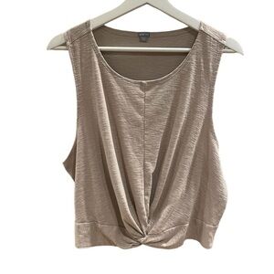 Aerie Lightweight Crop Tank Shirt with Knotted Front